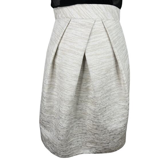 Max and Cleo Cocktail Dress Cream Black Sheer Overlay 8 Sleeveless - Picture 6 of 16